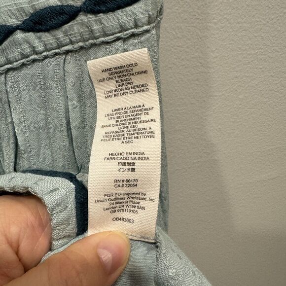 NWOT Free People Delightful Birds of a Feather Dress Embroidered Teal Women sz 4 - Picture 5 of 11